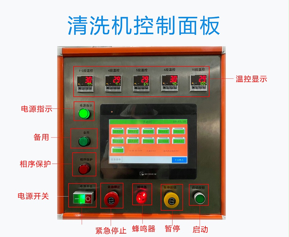 PCBA噴淋清洗機(jī)控制面板